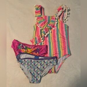 Clearance Sale Nicole Miller Girls Bathing Suit Lot Size 6